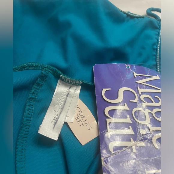 Victoria Secret MAGIC SUIT Teal Ruched Swimsuit SZ 14 Y2K - Picture 3 of 4